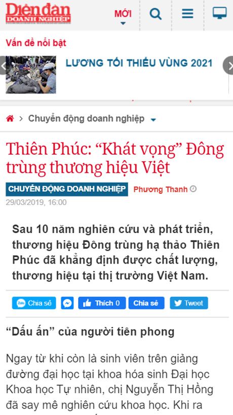 Website chính thức của Công ty CP Dược Thảo Thiên Phúc