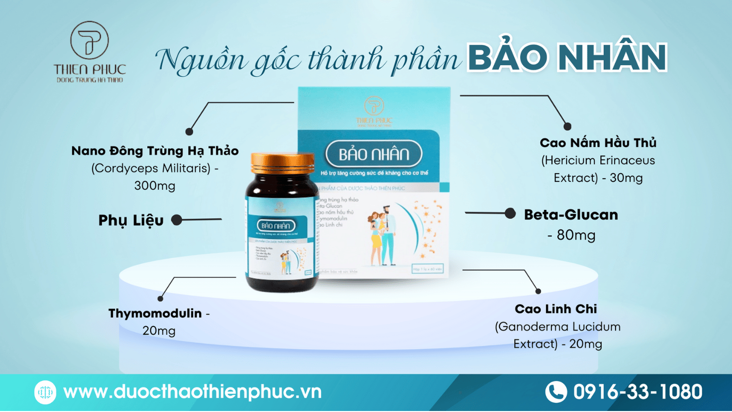 Thành phần có trong Thực Phầm BVSK Bảo Nhân